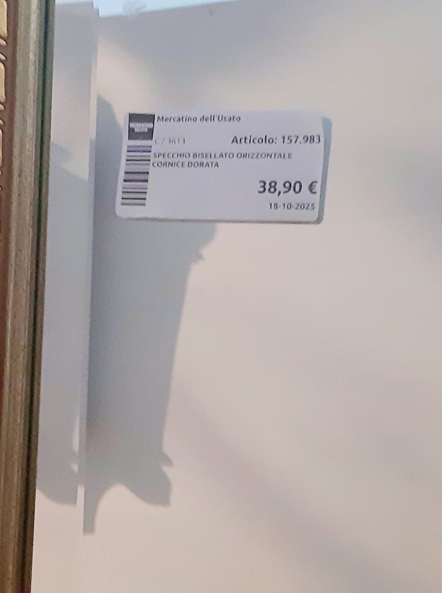 Specchio Bisellato Orizzontale Cornice Dorata