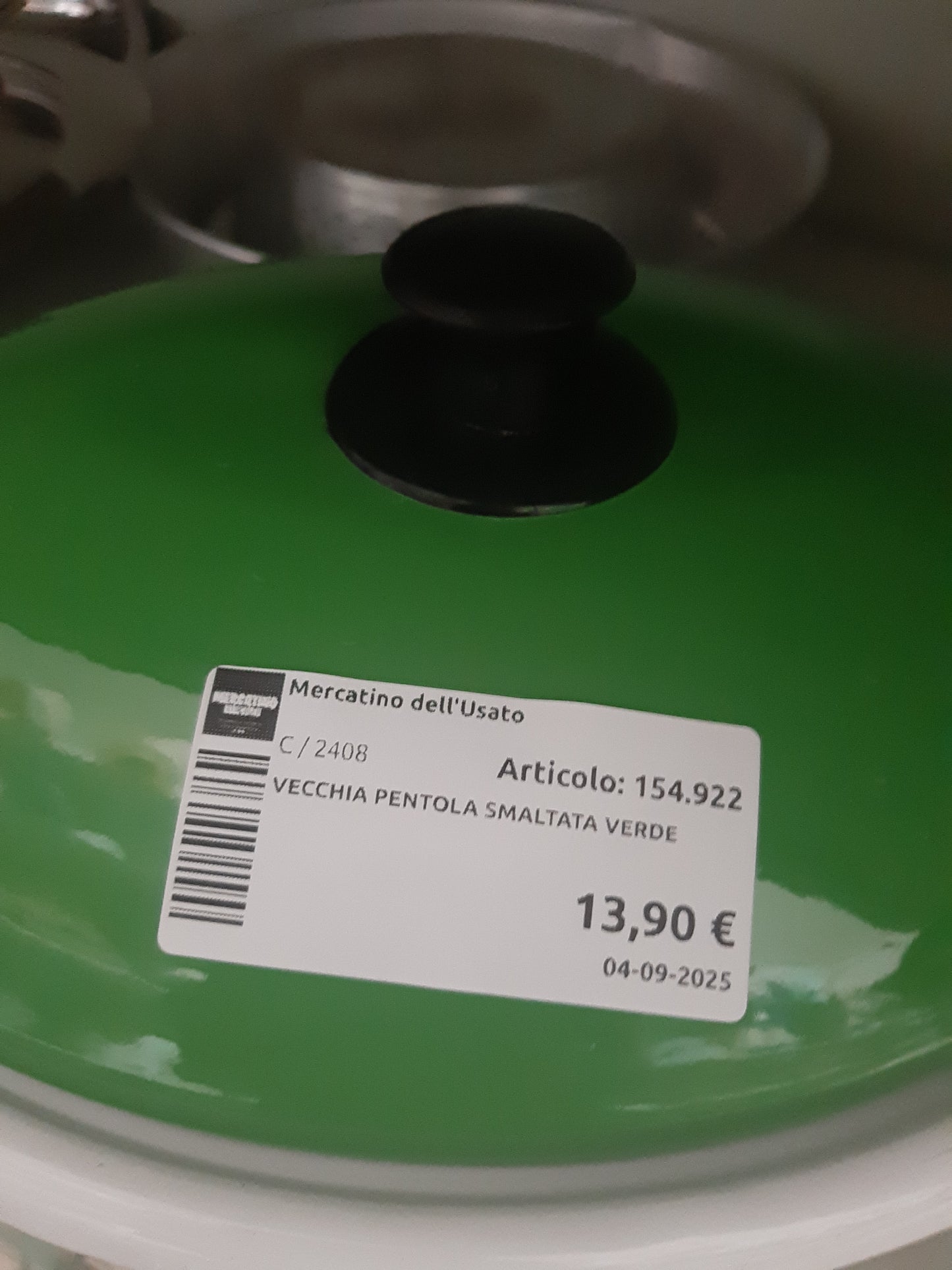 Vecchia Pentola Smaltata Verde