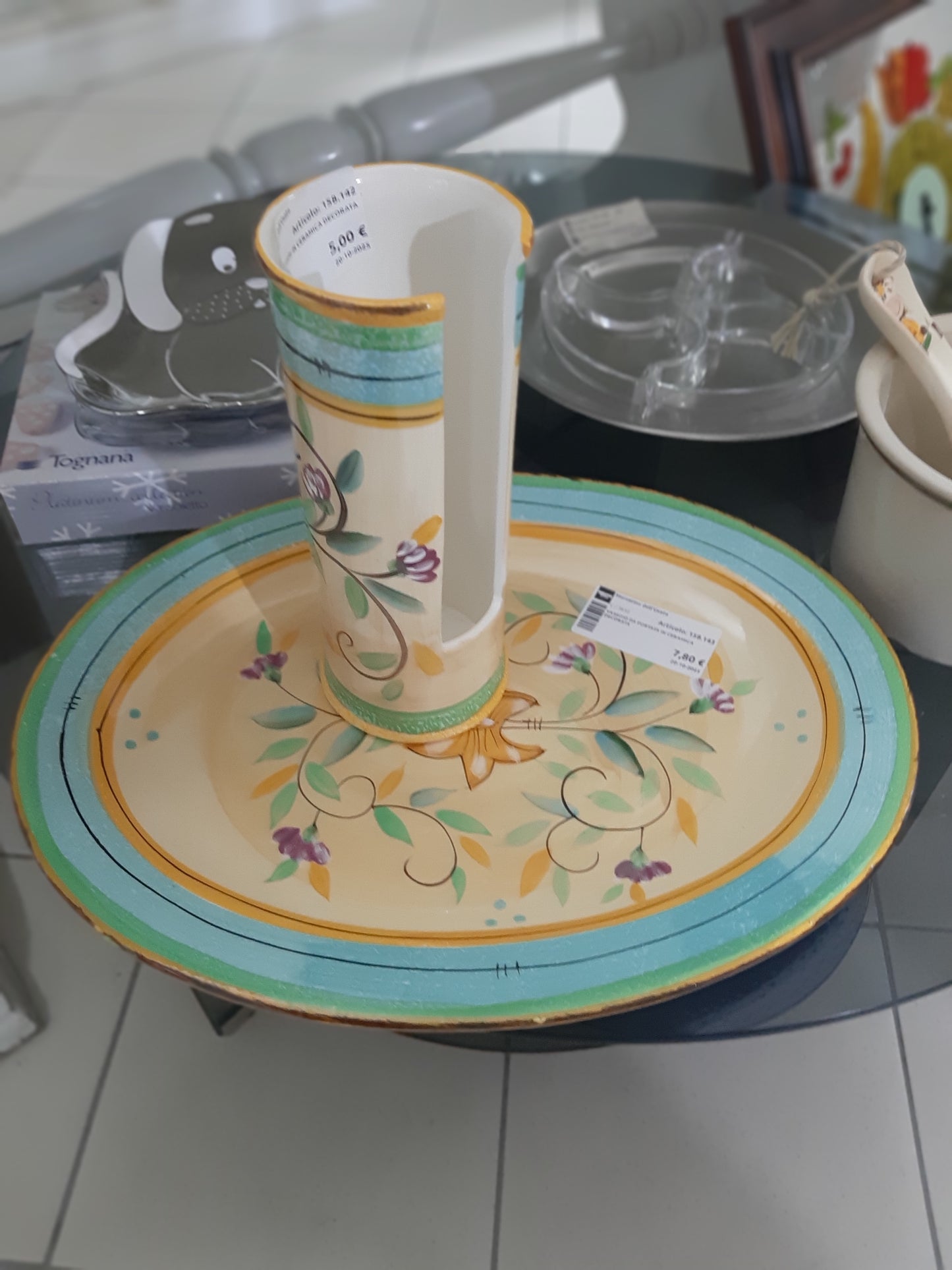 Vassoio Da Portata In Ceramica Decorata