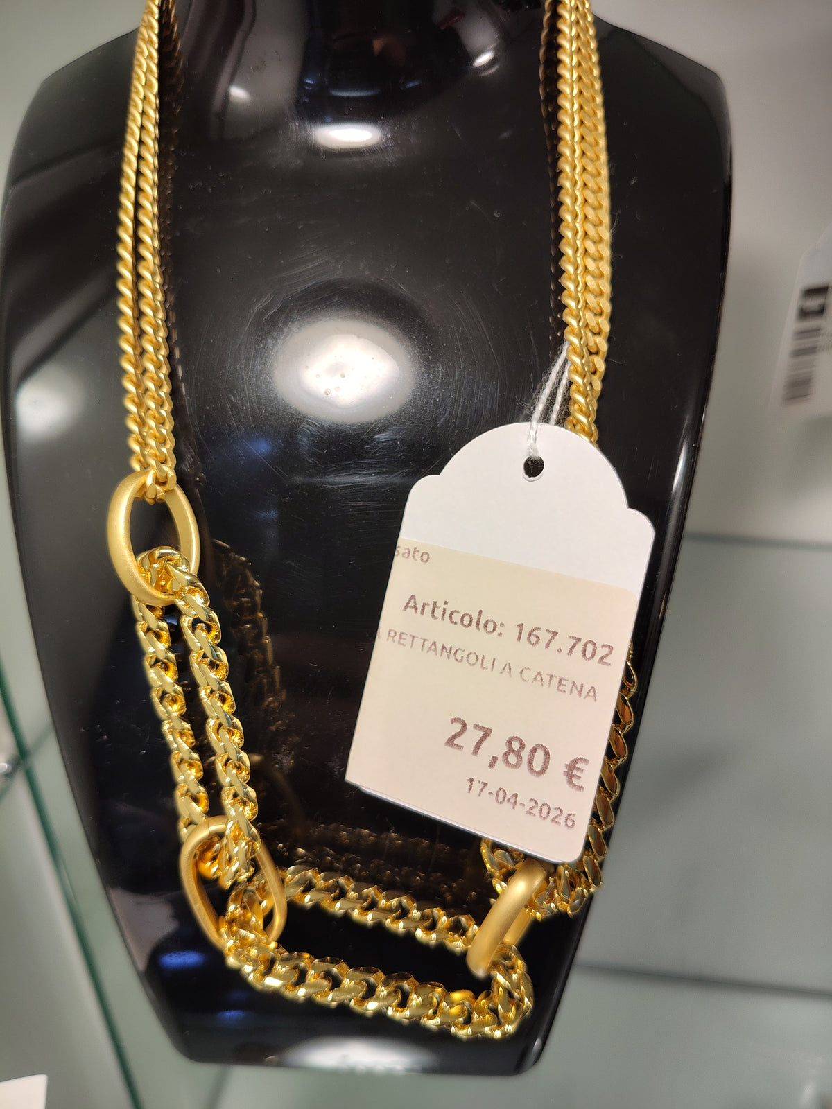 Collana Dorata Rettangoli A Catena 1 R