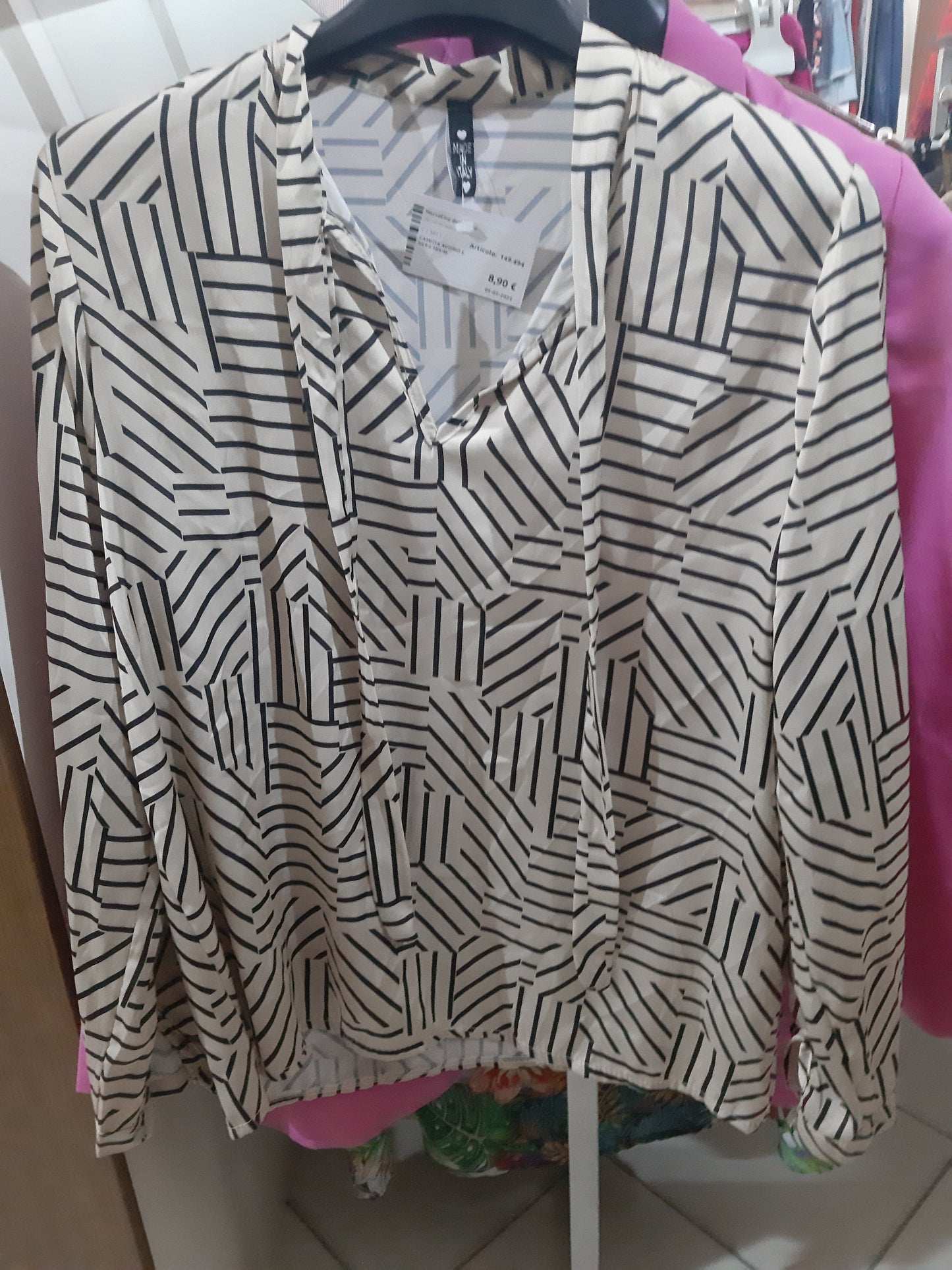 Camicia Avorio E Nera Mis-m