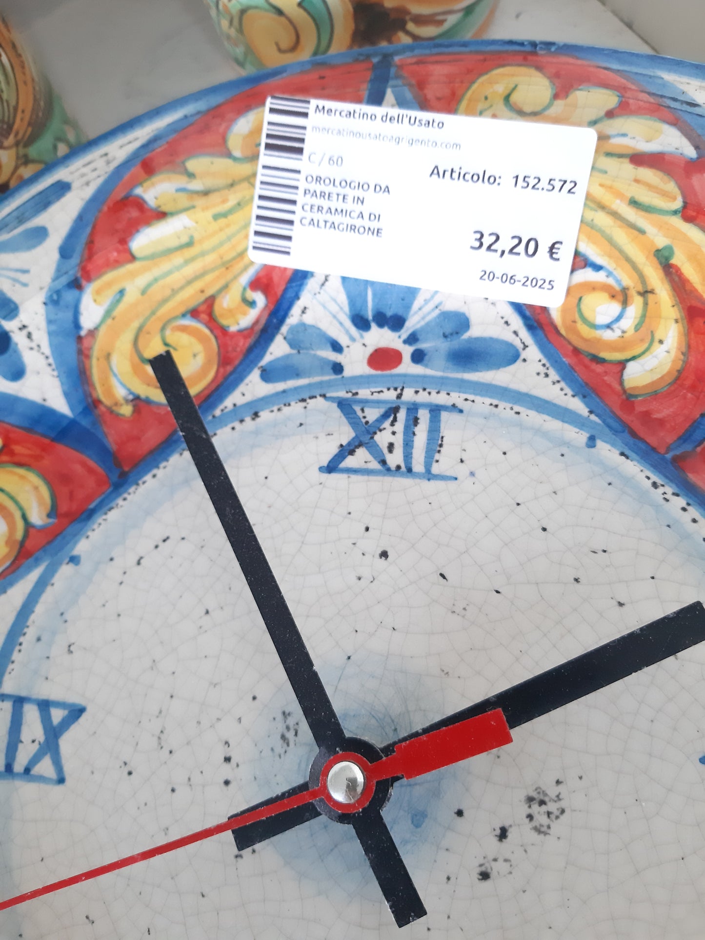 Orologio Da Parete In Ceramica Di Caltagirone