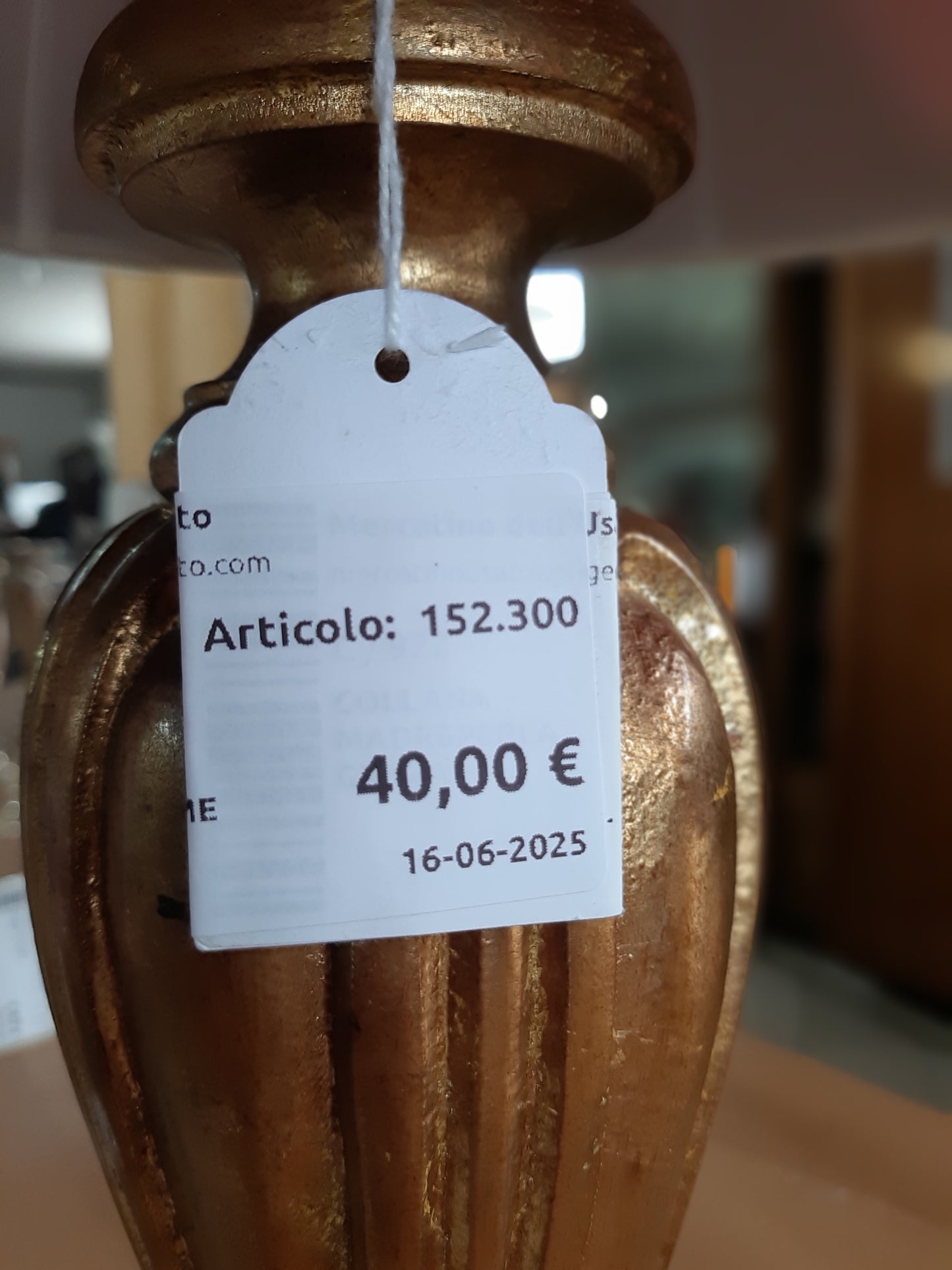 Lume Base Artigianato Fiorentino Dorato Paralume R.