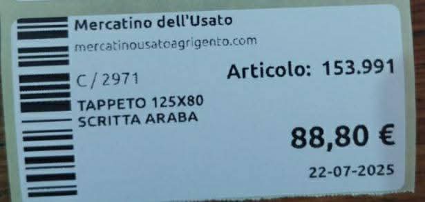 Tappeto 125x80 Scritta Araba