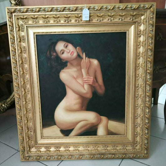 Quadro Cornice Dorata Nudo Di Donna