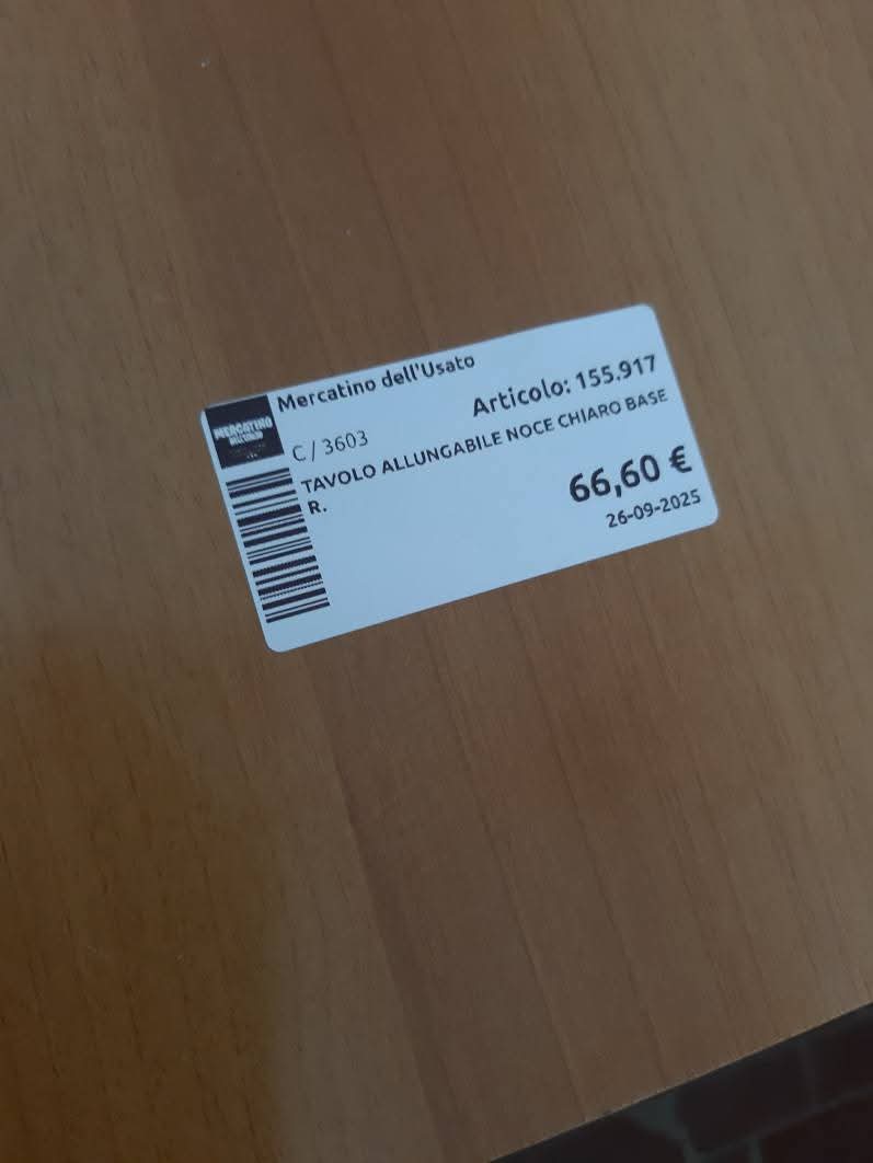 Tavolo Allungabile Noce Chiaro Base R.