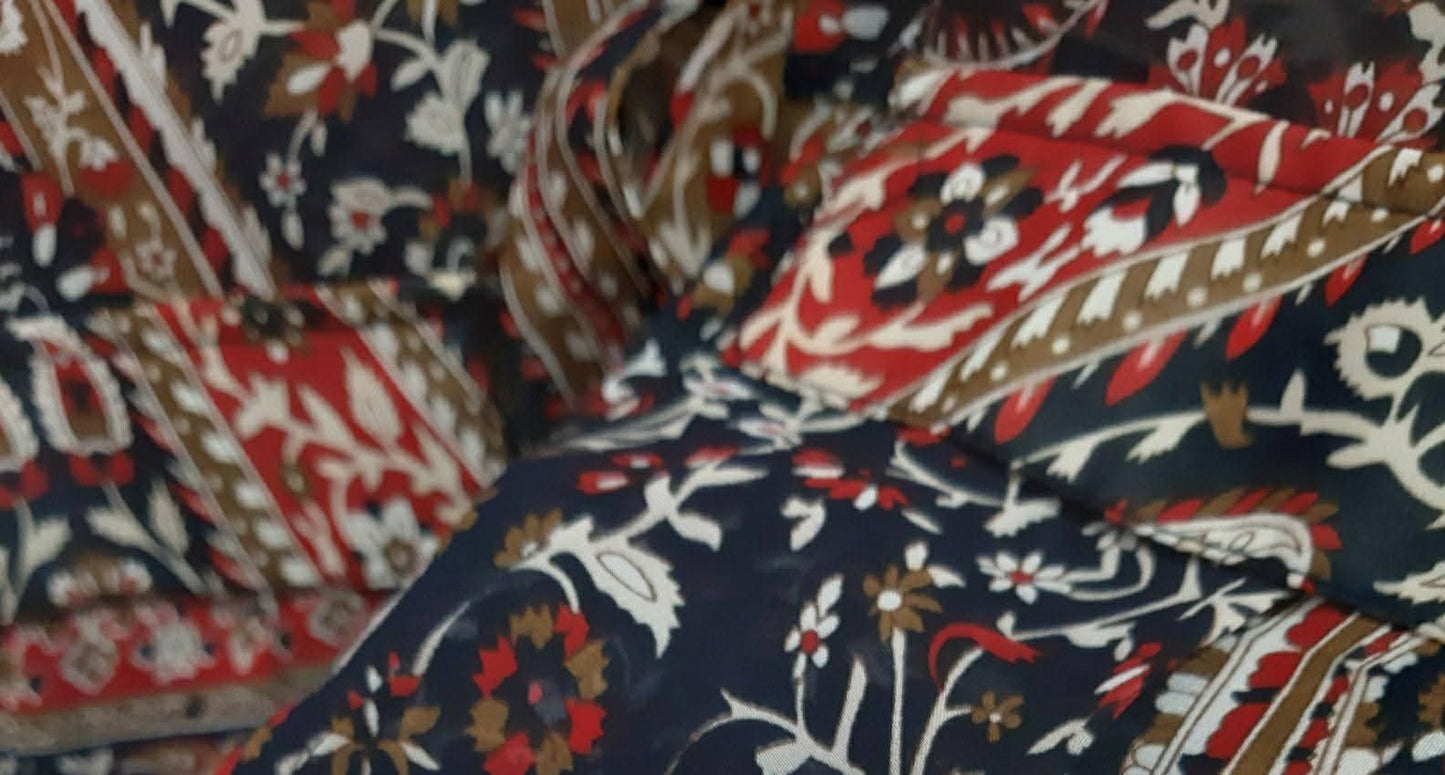 Camicia Bordeaux Bianco E Blu Mis L