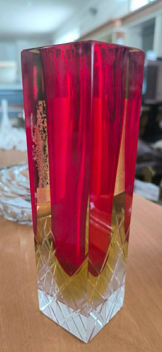 Vaso Monofiore In Murano Rosso