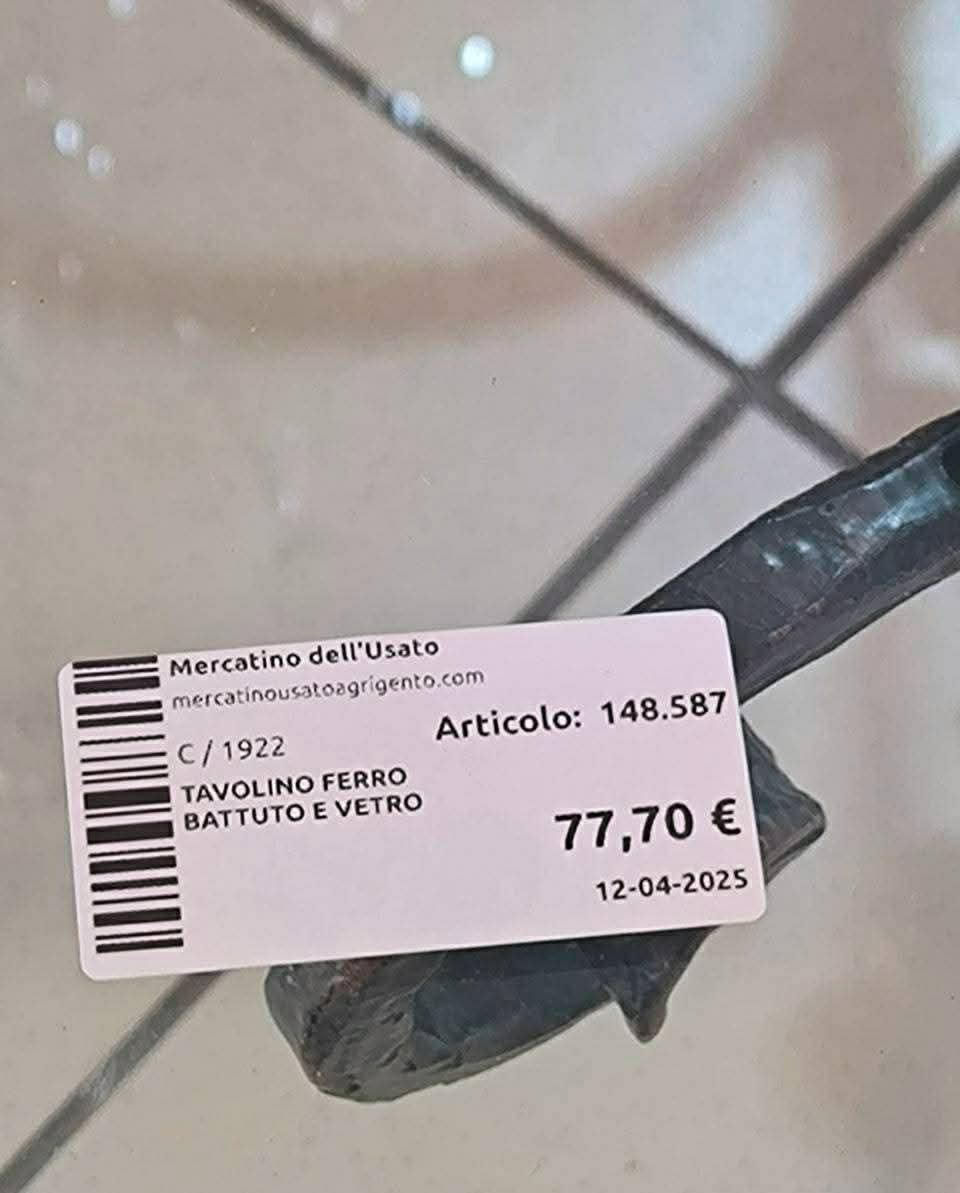 Tavolino Ferro Battuto E Vetro
