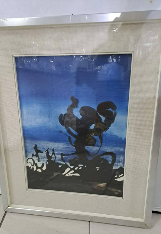 Olio Su Tela  Cacciato Cornice In Alluminio