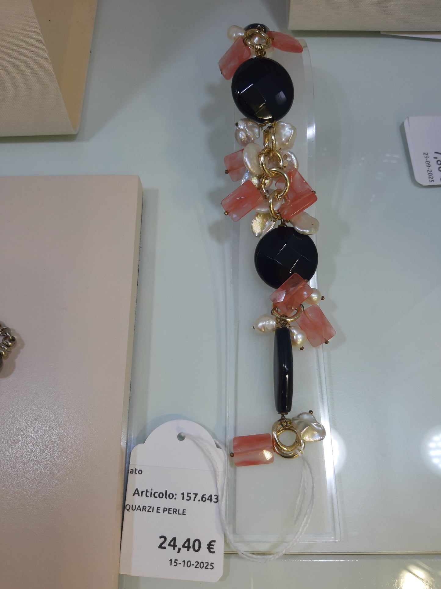 Bracciale Onice Quarzi E Perle