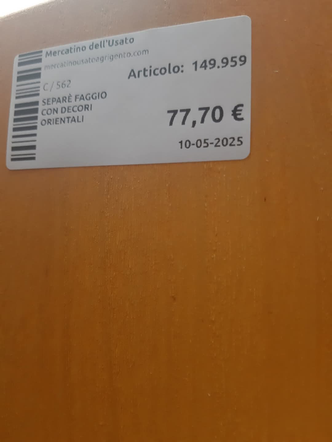 Separè Faggio Con Decori Orientali