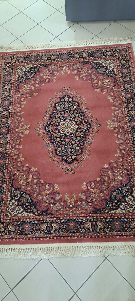 Tappeto Rosa Antico Rosone Centrale 194x140