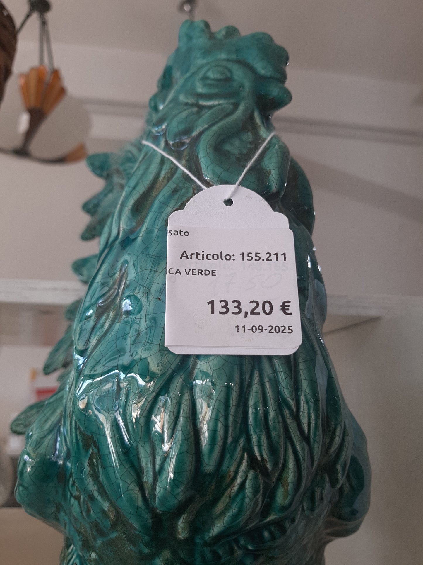 Gallo In Ceramica Verde