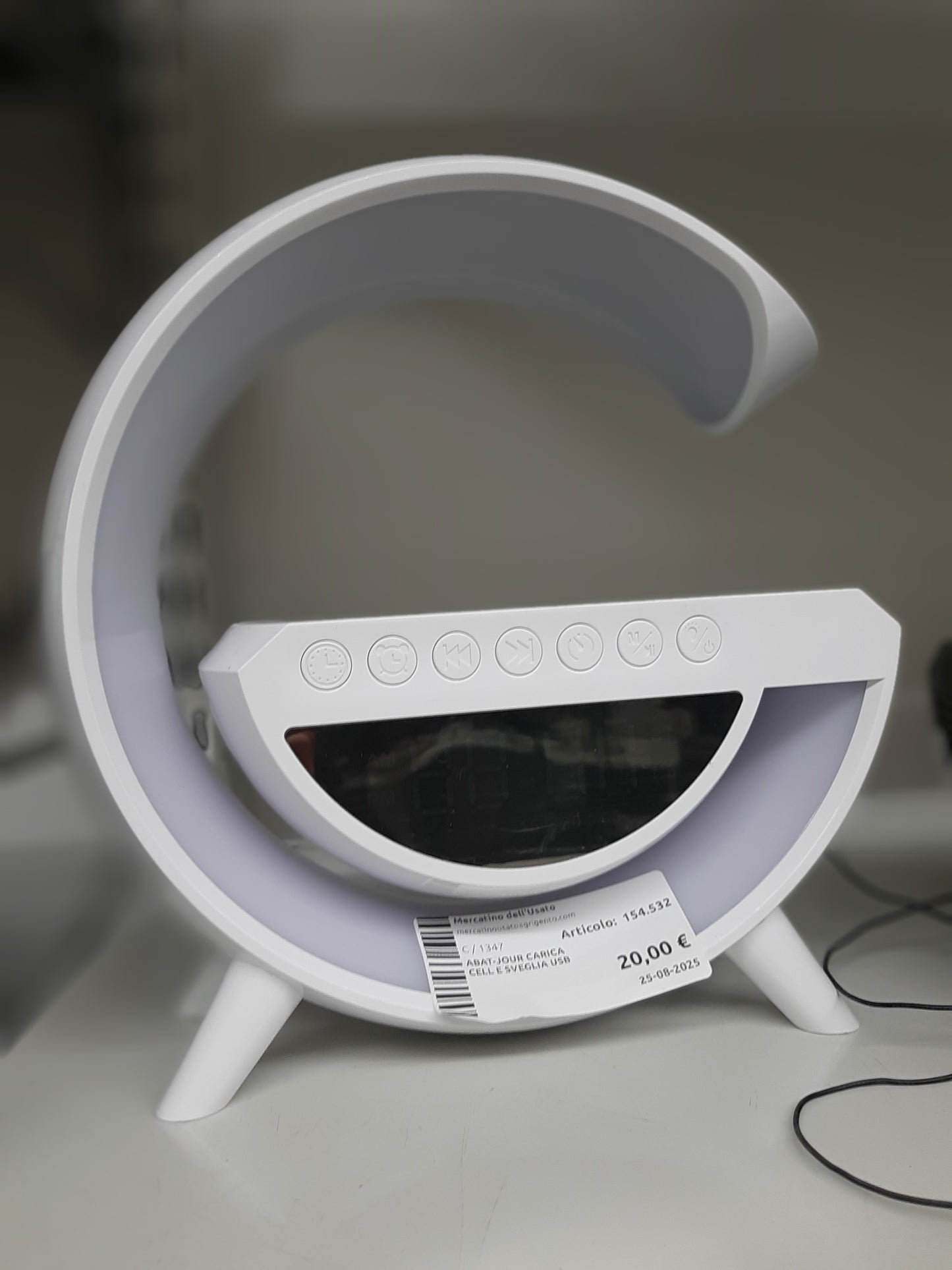 Abat-jour Carica Cell E Sveglia Usb