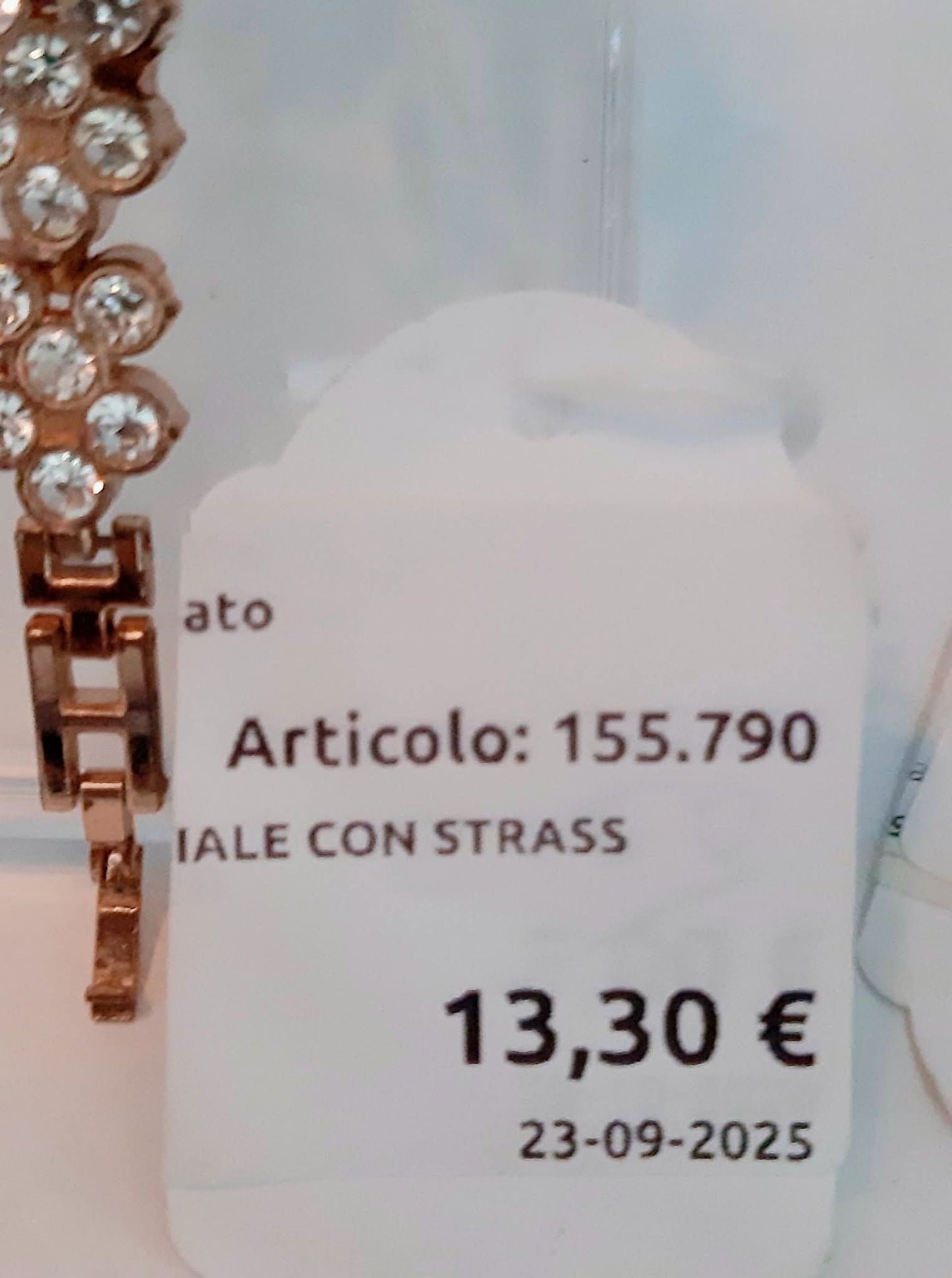 Orologio Bracciale Con Strass Rosato