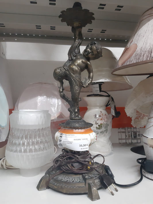 Lume In Ottone E Porcellana No Boccia