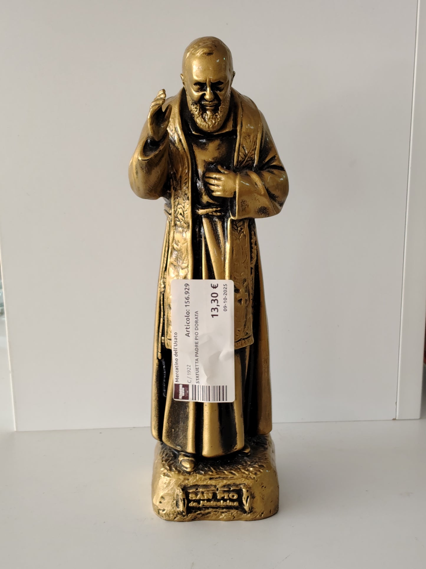 Statuetta Padre Pio Dorata