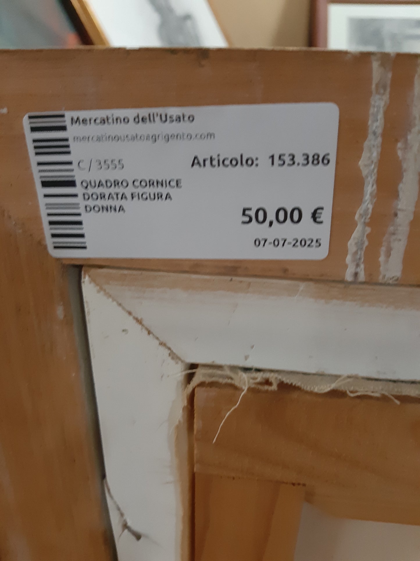 Quadro Cornice Dorata Figura Donna