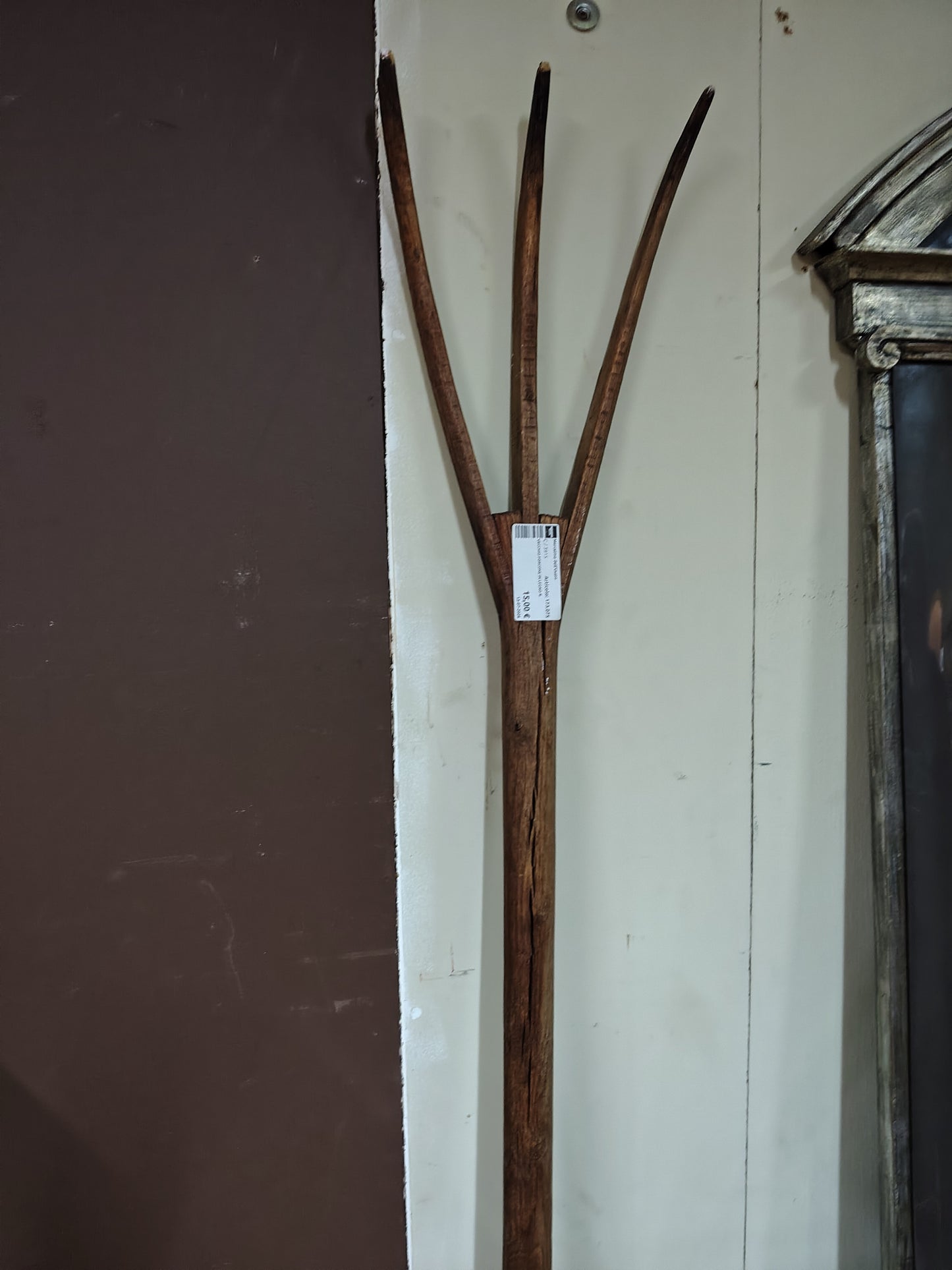 Vecchio Forcone In Legno R.