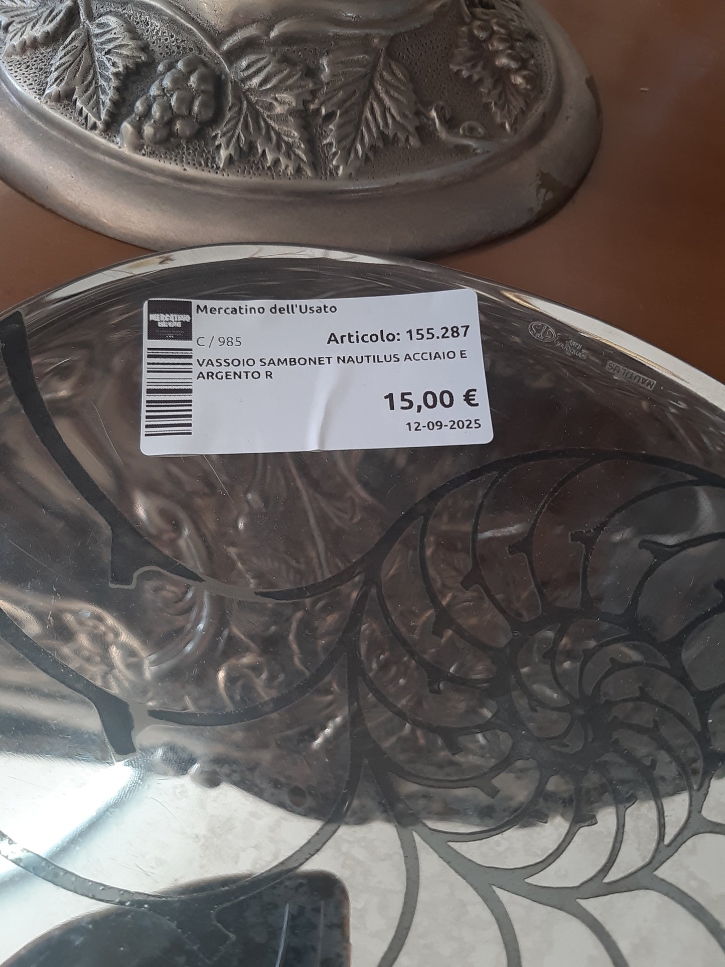 Vassoio Sambonet Nautilus Acciaio E Argento R