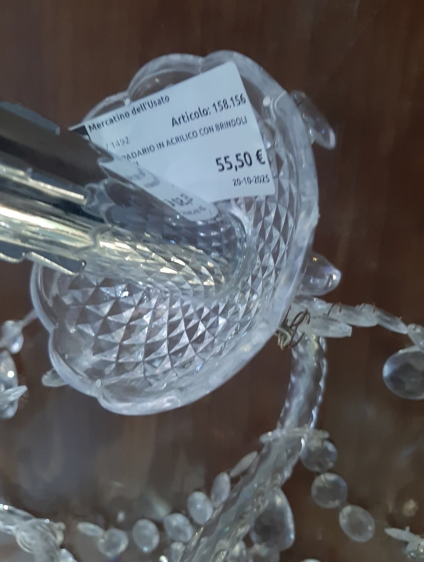 Lampadario In Acrilico Con Brindoli A 5 Luci