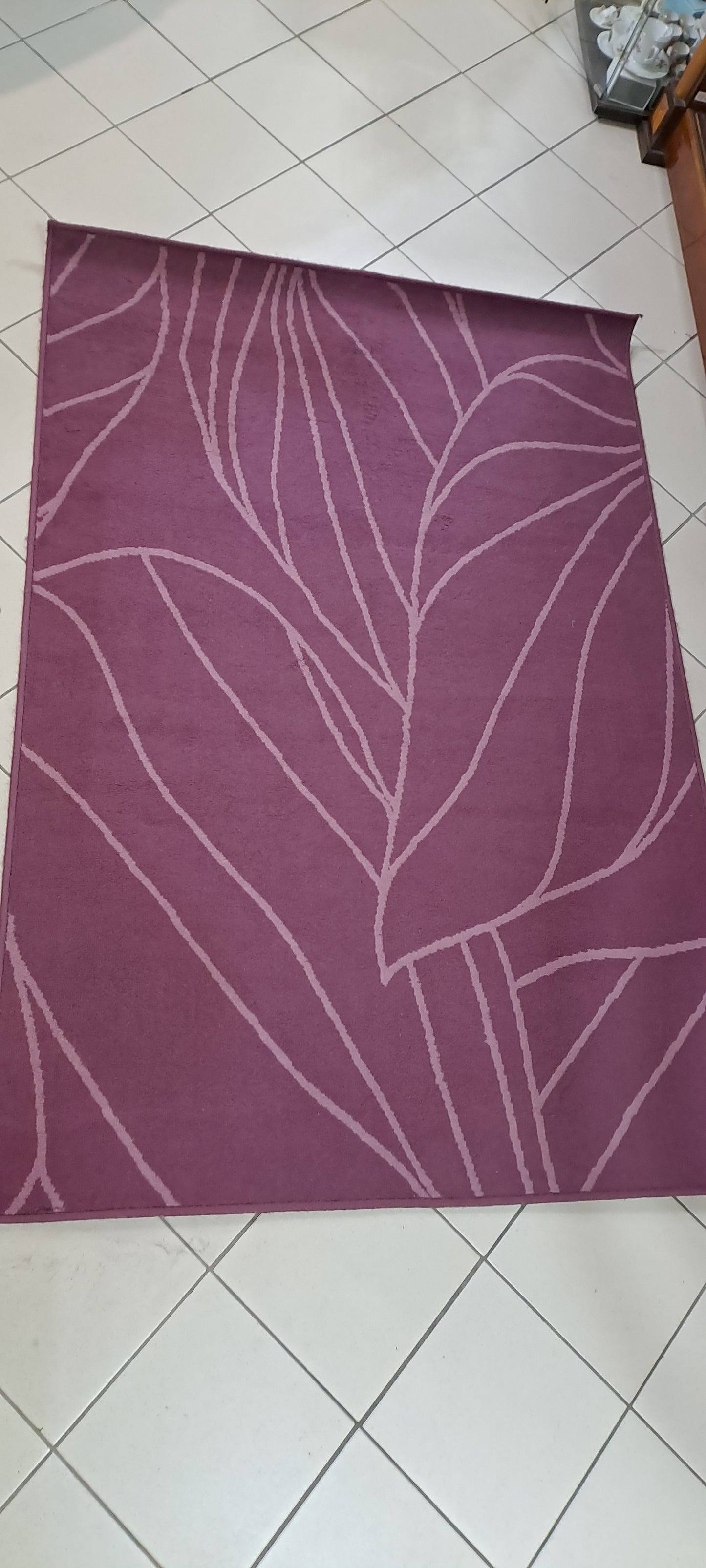 Tappeto Moderno Viola Foglia 192x132