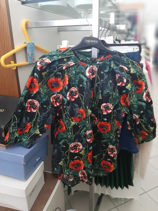Maglietta Nera A Fiori Hm Mis S