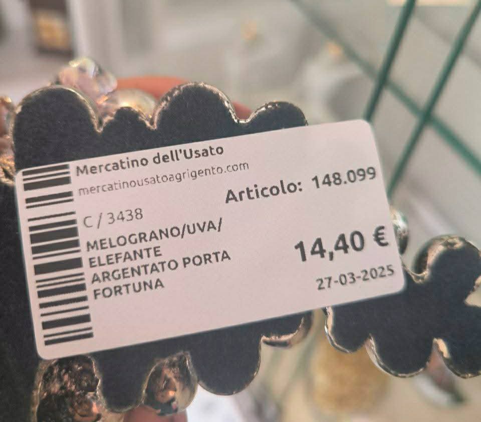 Melograno/uva/elefante Argentato Porta Fortuna