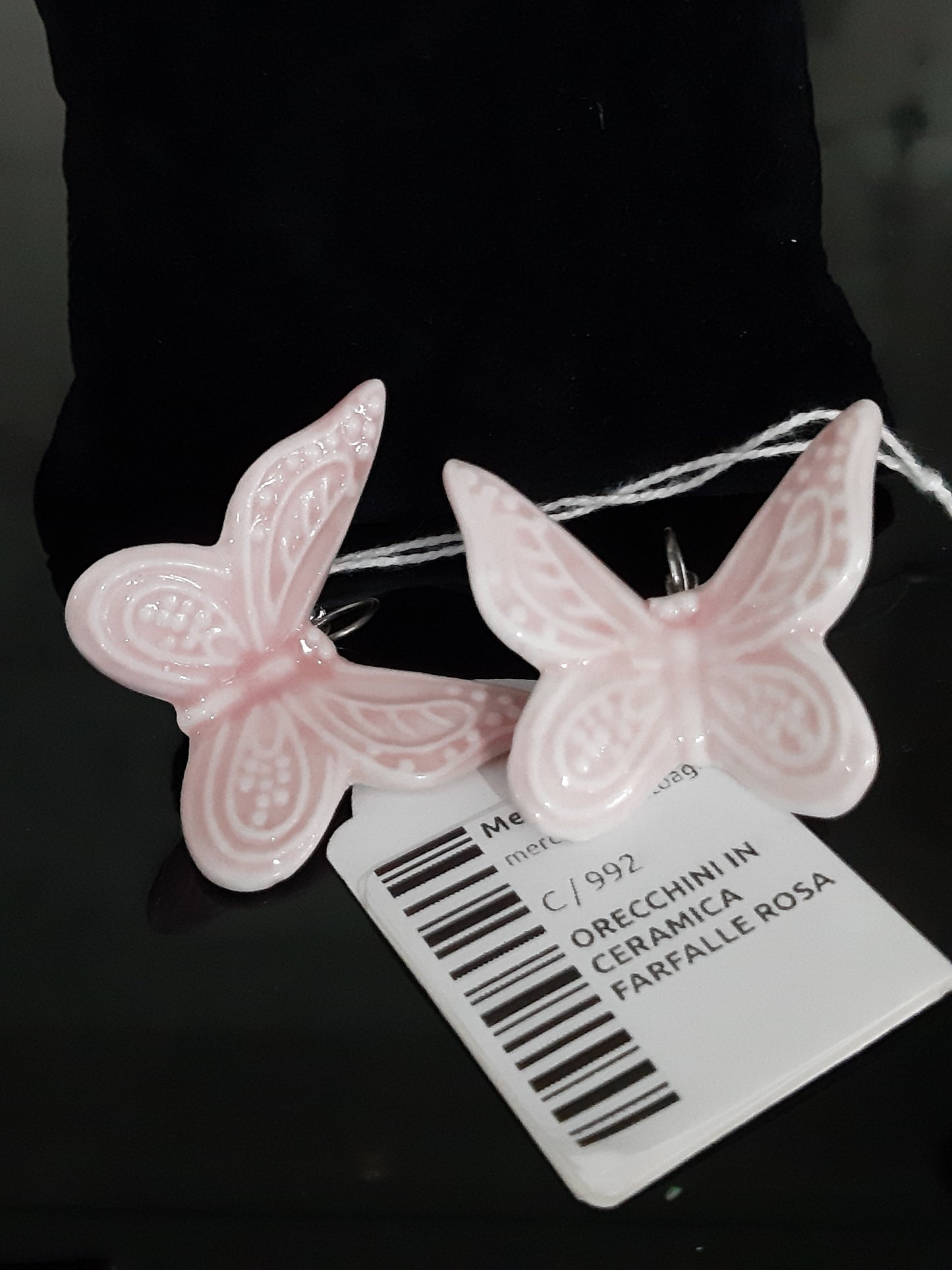 Orecchini In Ceramica Farfalle Rosa