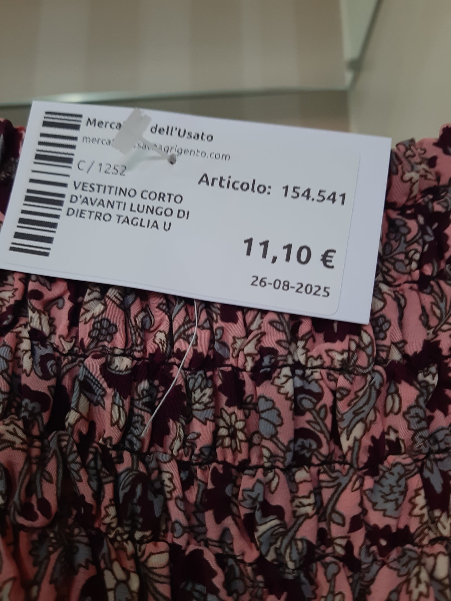 Vestitino Lungo A Fiori Taglia Unica