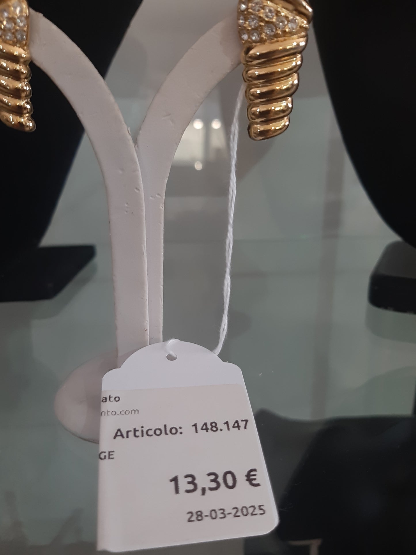 Orecchini Vintage Dorati Con Strass