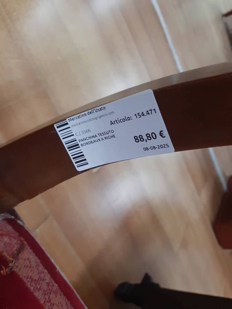 Panchina Tessuto Bordeaux A Righe