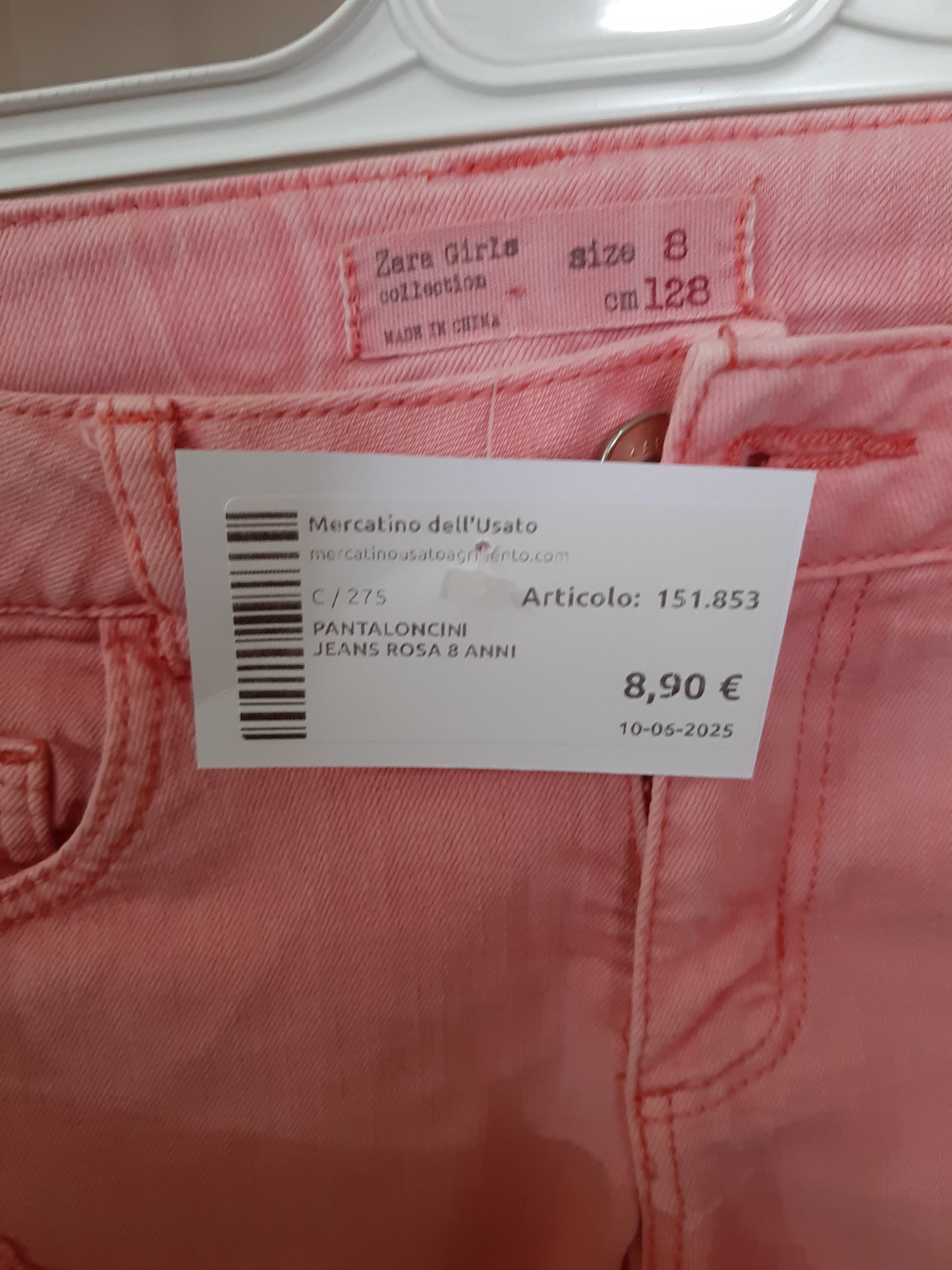 Pantaloncini Jeans Rosa 8 Anni