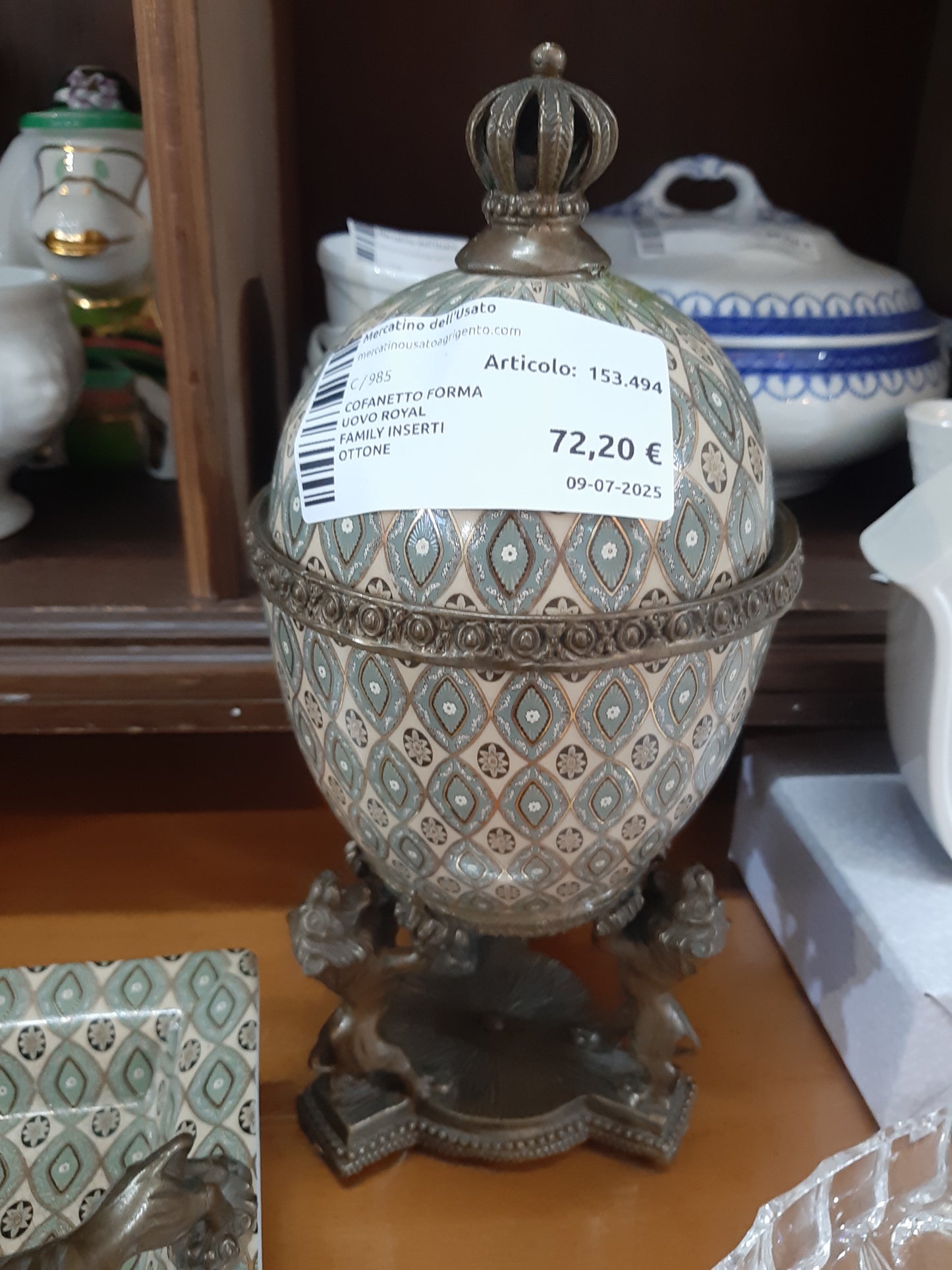 Cofanetto Forma Uovo Royal Family Inserti Ottone R.