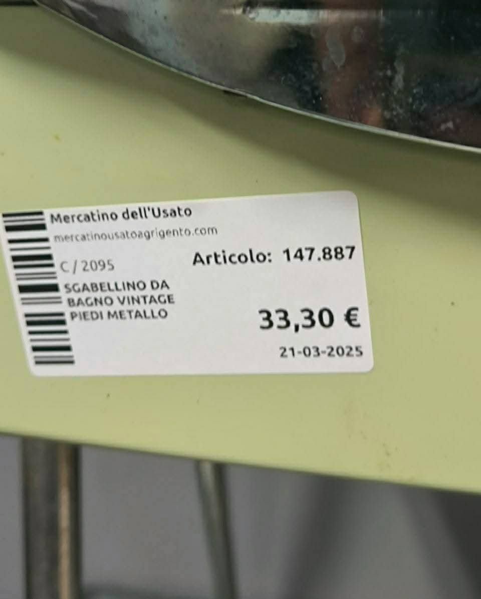 Sgabellino Da Bagno Vintage Piedi Metallo