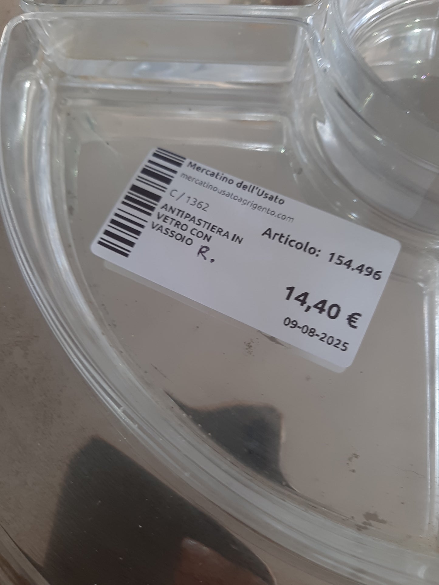 Antipastiera In Vetro Con Vassoio