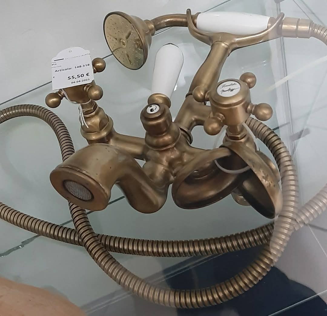 Rubinetto Da Vasca In Ottone E Ceramica