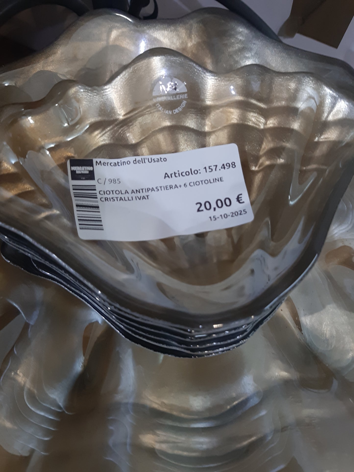 Ciotola Antipastiera+ 6 Ciotoline Cristalli Ivat