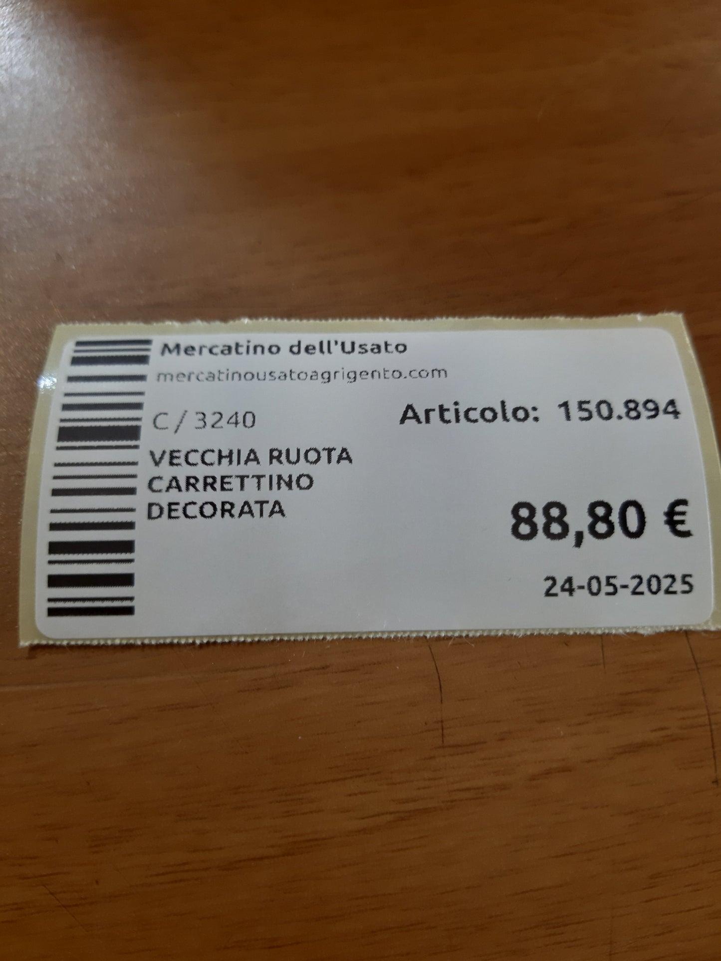 Vecchia Ruota Carrettino Decorata
