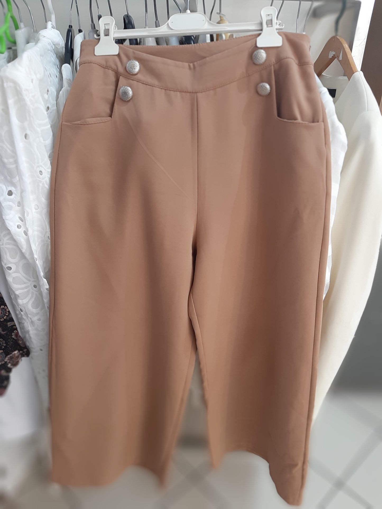 Pantalone Con Bottoni Argentati Mis L