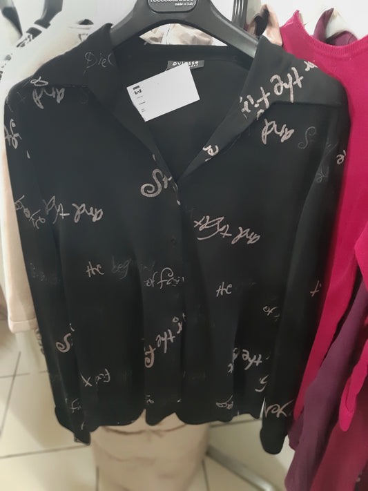Camicia Nera Scritte Rosa Oviesse Mis 52