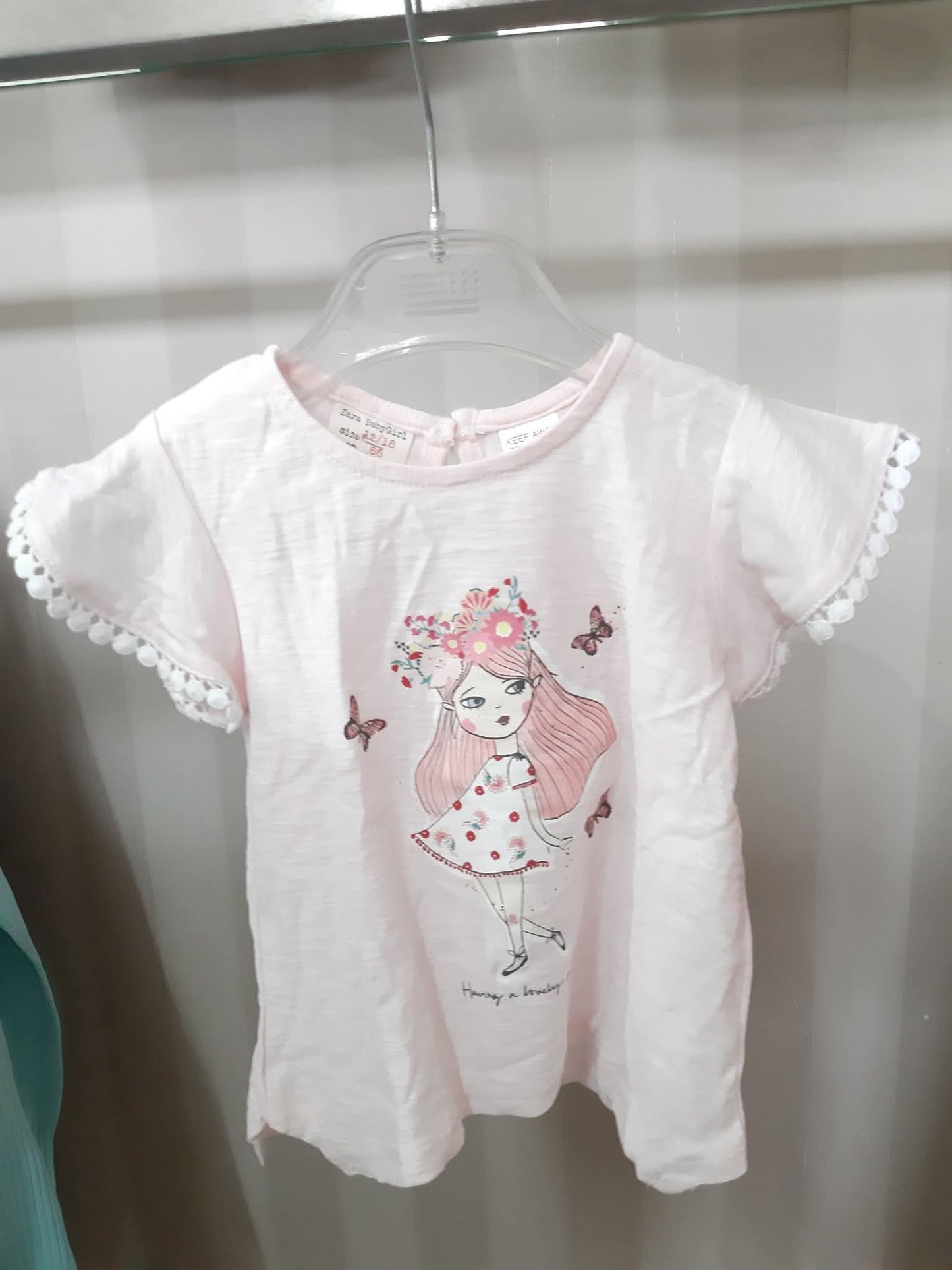 Magliettina Rosa Bimba Zara 12/18 Mesi
