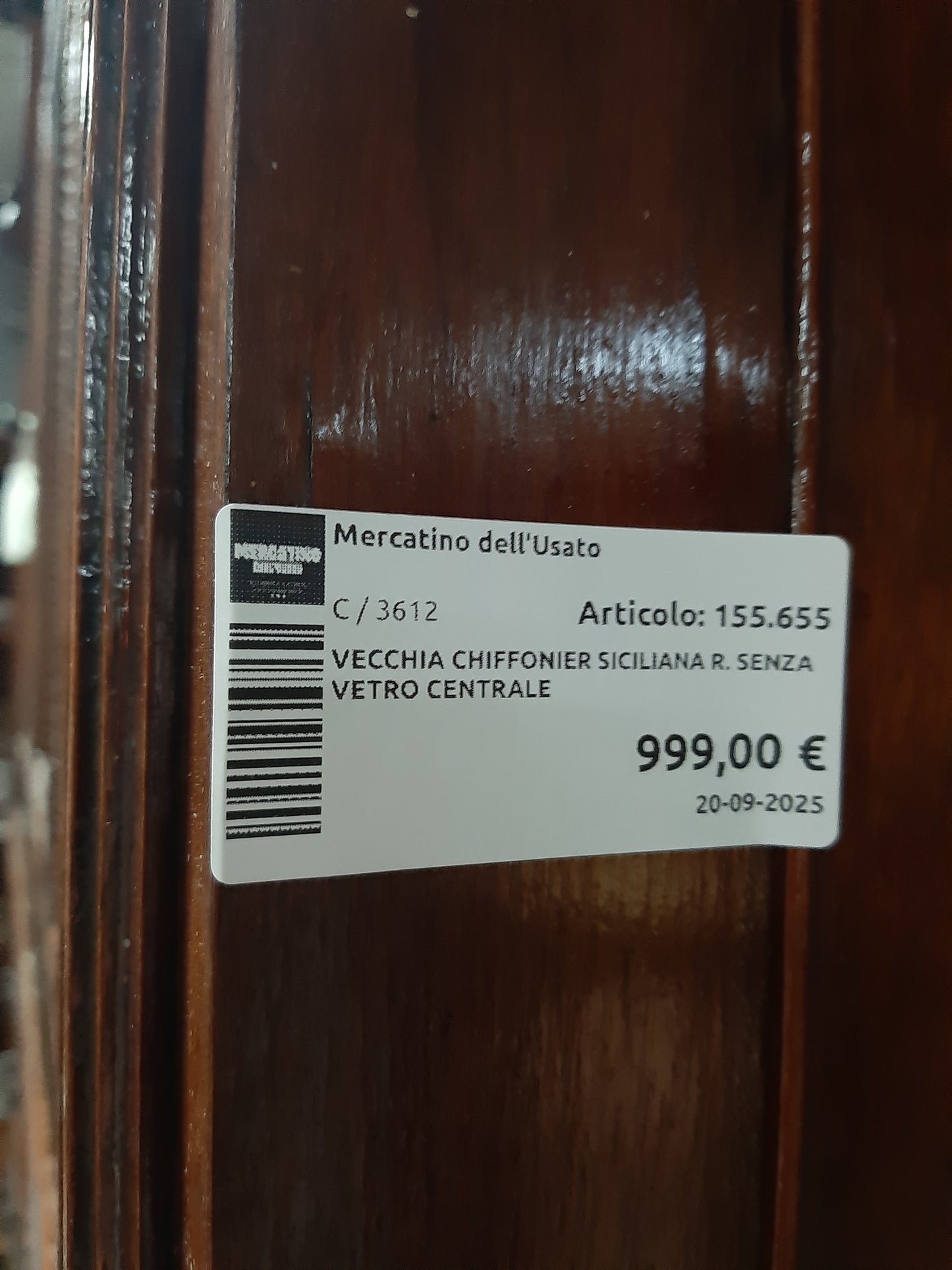 Vecchia Chiffonier Siciliana R. Senza Vetro Centrale