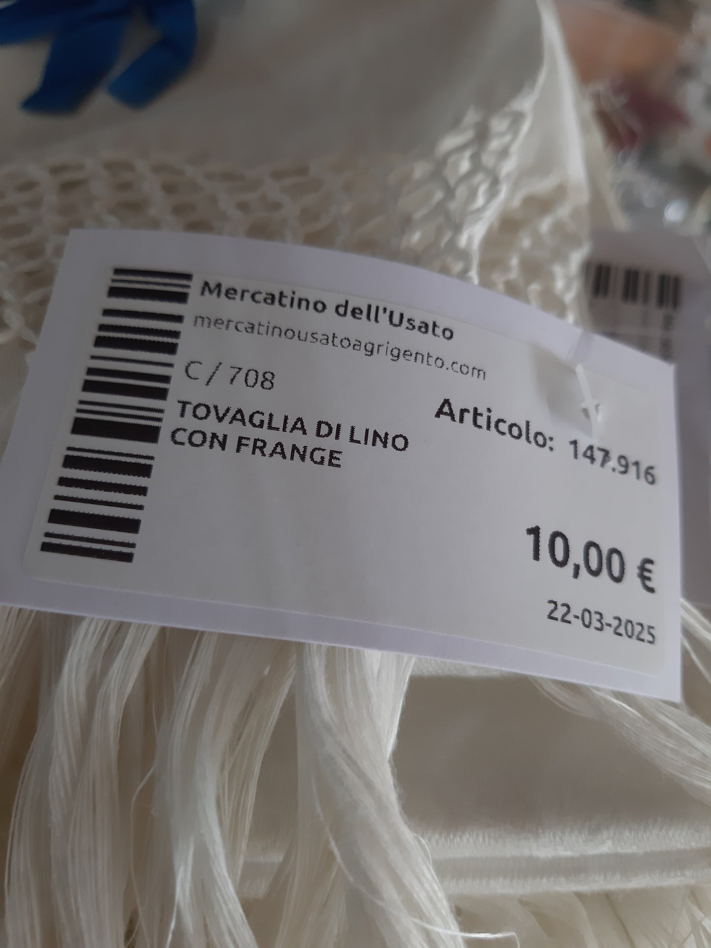 Tovaglia Di Lino Con Frange