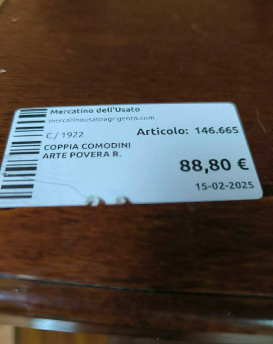 Coppia Comodini Arte Povera R.