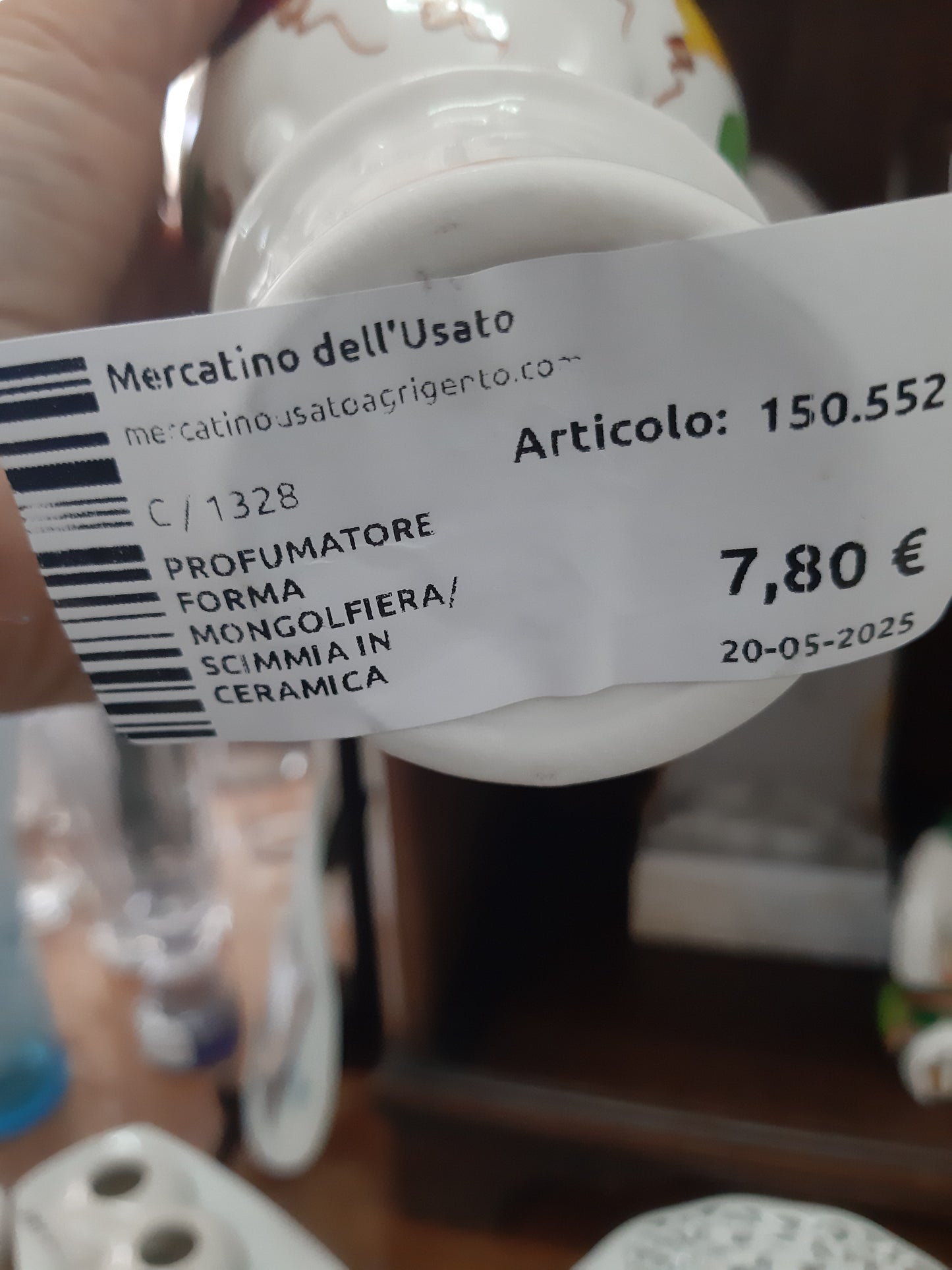 Profumatore Forma Mongolfiera/scimmia In Ceramica