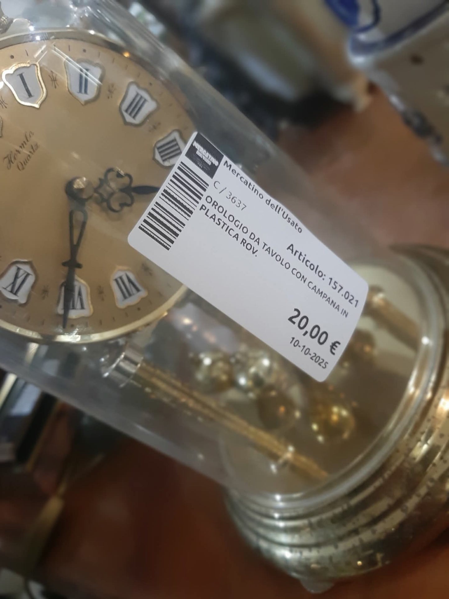 Orologio Da Tavolo Con Campana In Plastica Rov.