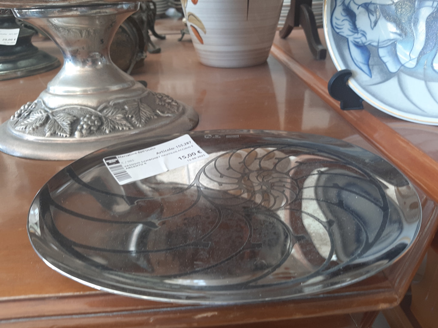 Vassoio Sambonet Nautilus Acciaio E Argento R