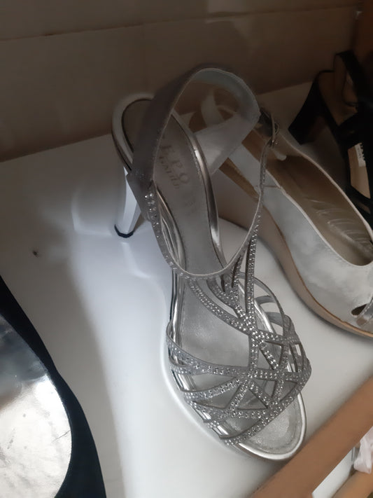 Sandalo Argentato Con Strass N. 39